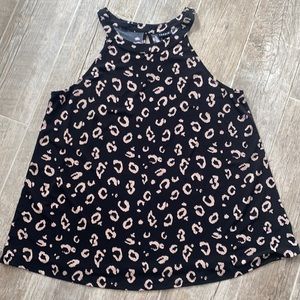 Torrid Black & Tan Pullover Leopard Print Tank Sz 0